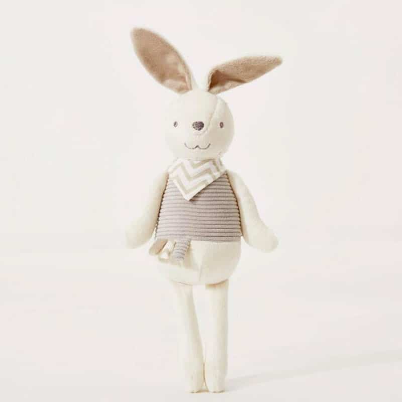 Peluche kawaii lapin mignon fond gris